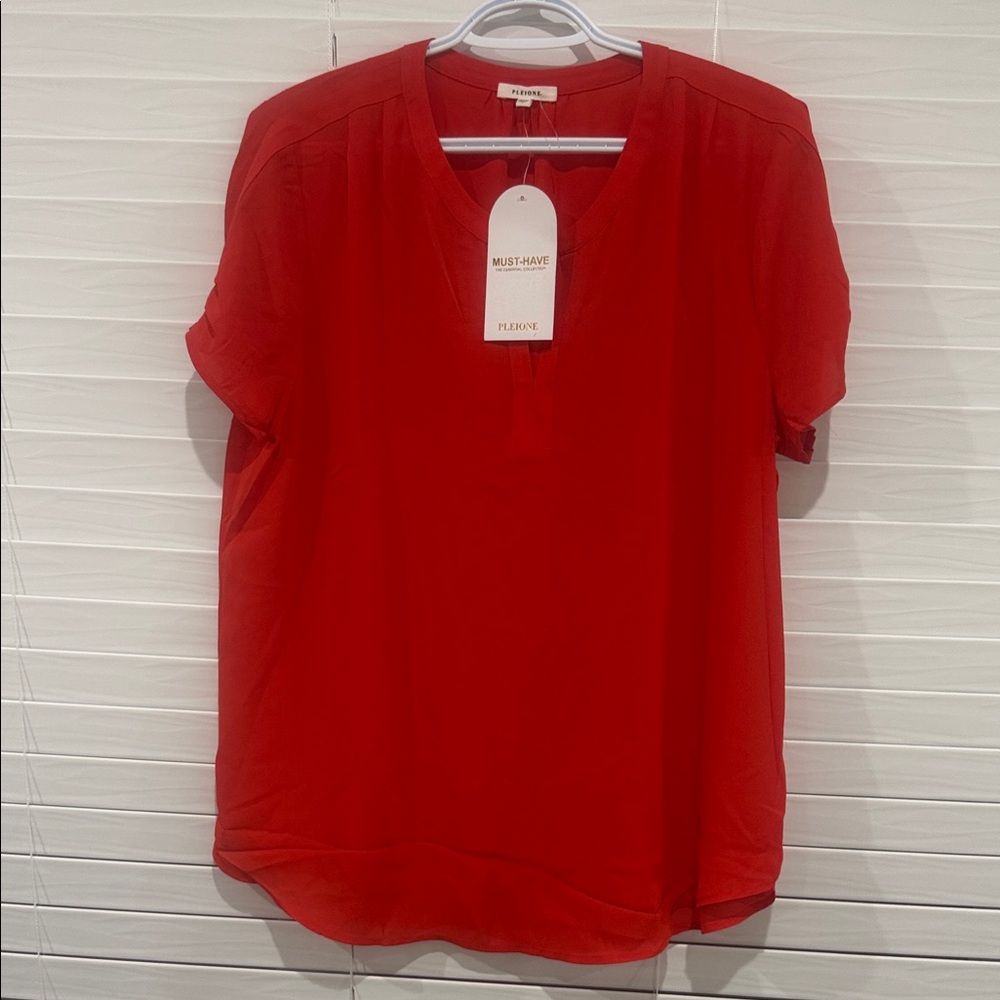 Pleione Vibrant Red Blouse
